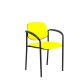 Silla fija Villalgordo similpiel amarillo chasis negro con brazos